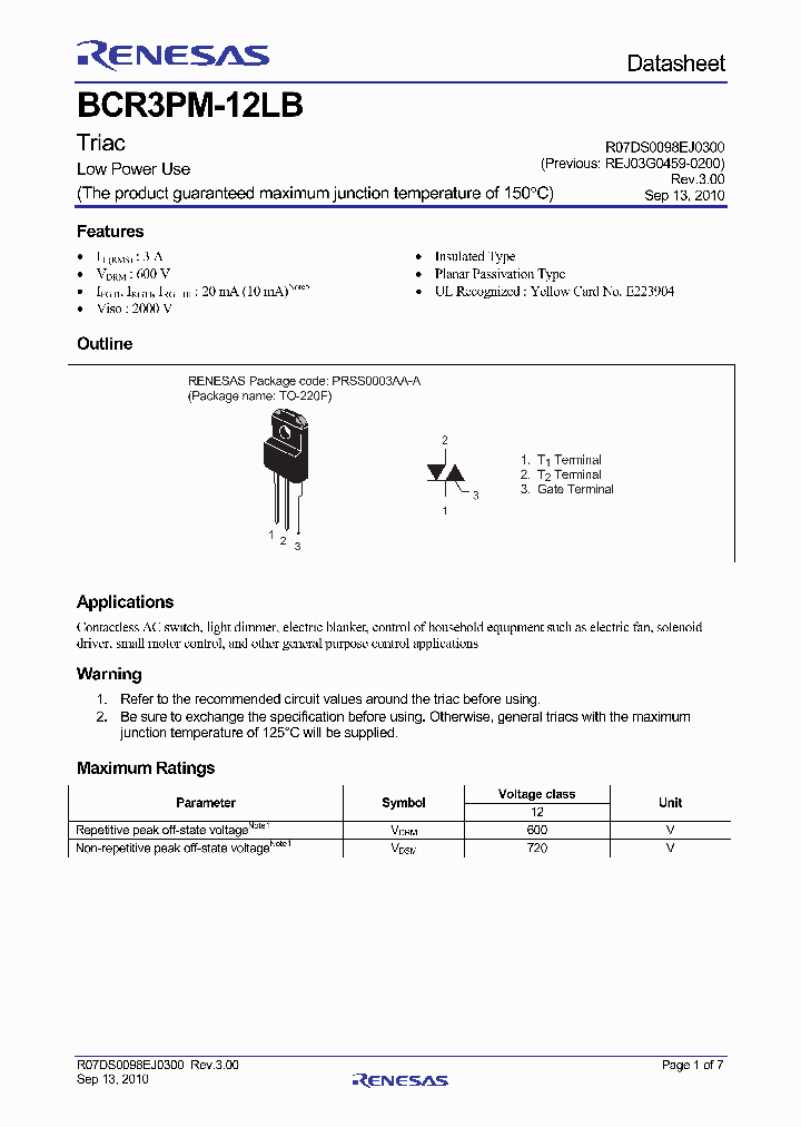 BCR3PM-12LB-A8_3829305.PDF Datasheet
