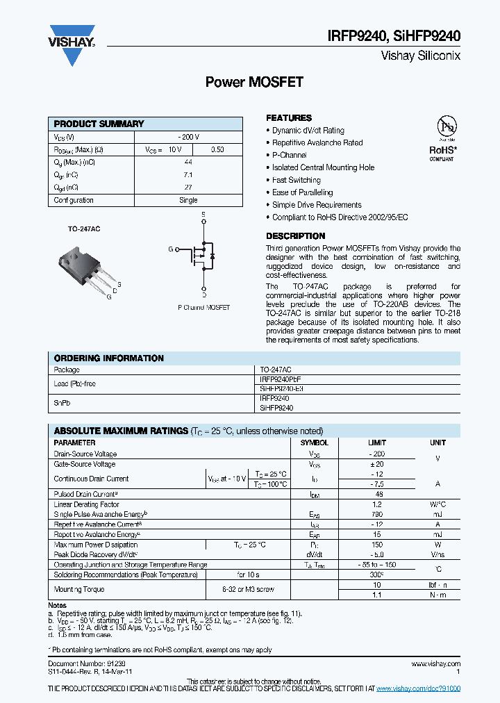 SIHFP9240-E3_3832322.PDF Datasheet