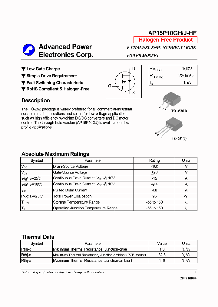 AP15P10GJ-HF_3834994.PDF Datasheet
