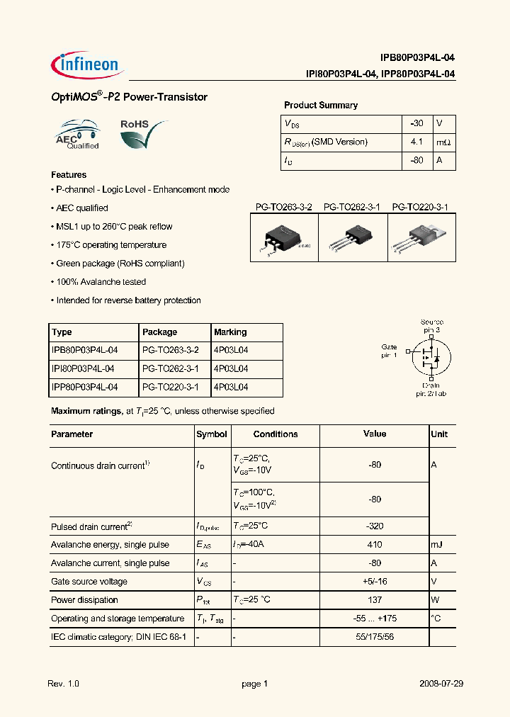 IPB80P03P4L-04_3838956.PDF Datasheet