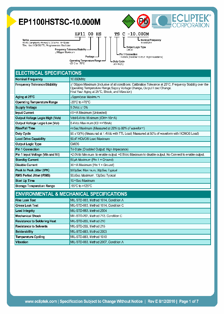 EP1100HSTSC-10000M_3840232.PDF Datasheet