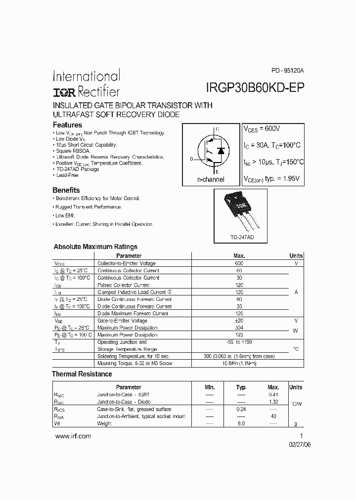 IRGP30B60KD-EPPBF_3849208.PDF Datasheet