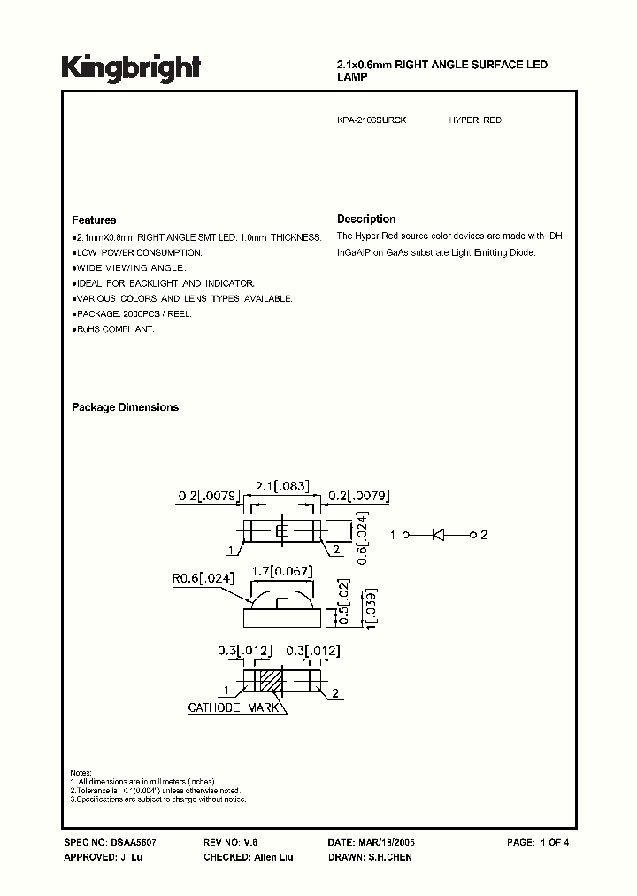 KPA-2106SURCK_3863407.PDF Datasheet