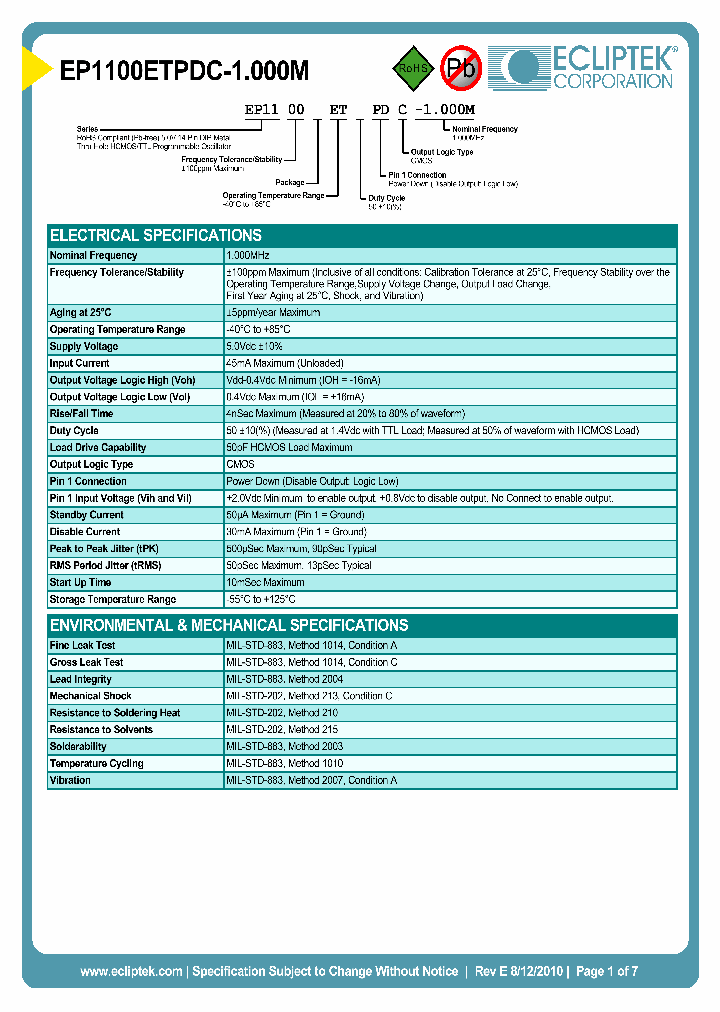 EP1100ETPDC-1000M_3873220.PDF Datasheet