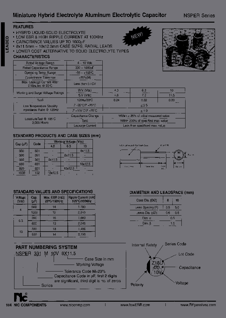 NSPER102M40V10X125_3877303.PDF Datasheet