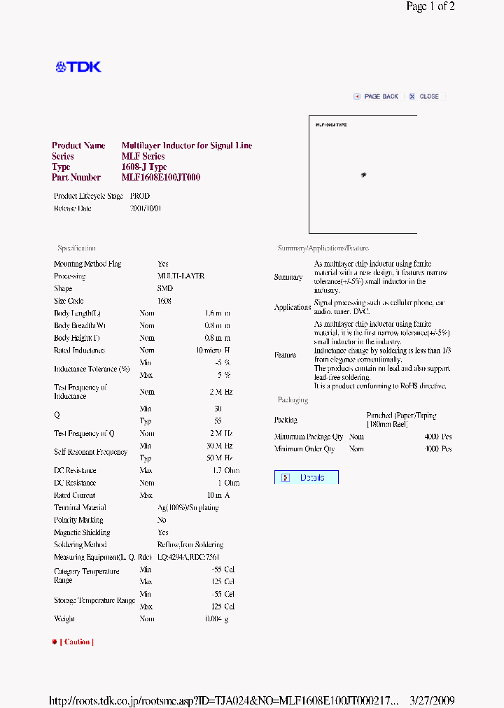 MLF1608E100JT000_3885877.PDF Datasheet