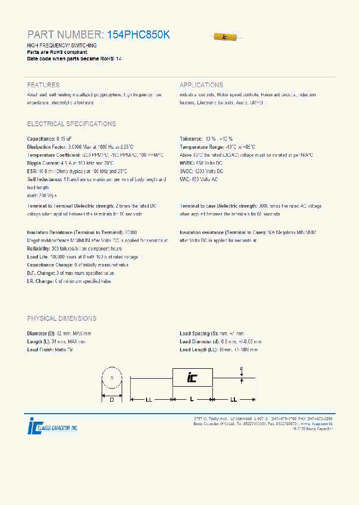 154PHC850K_3883312.PDF Datasheet