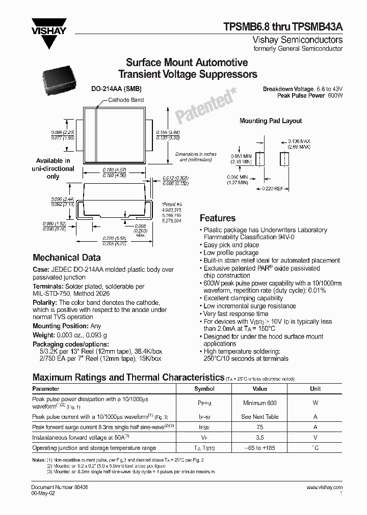 TPSMB13A2T_3892113.PDF Datasheet