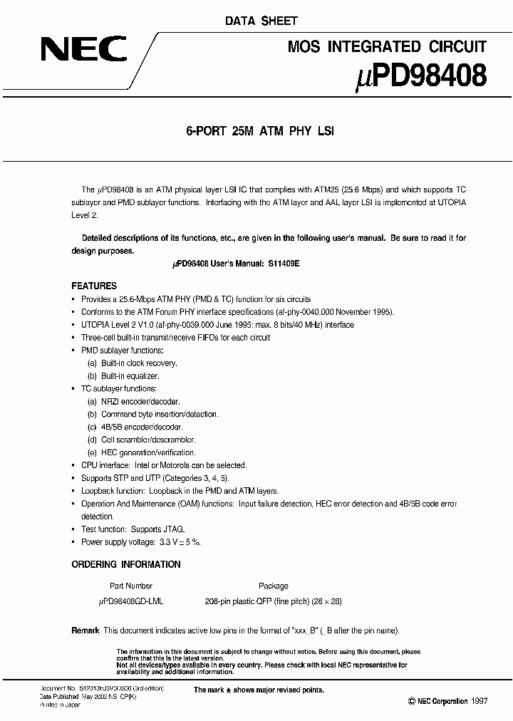 UPD98408GD-LML_3900632.PDF Datasheet