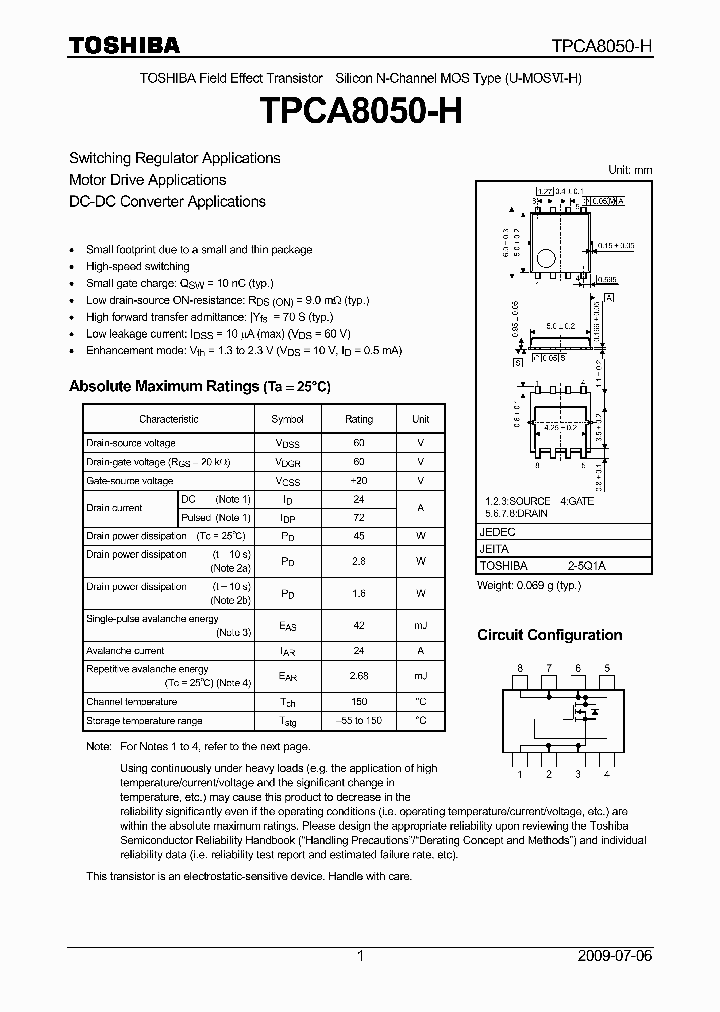 TPCA8050-H_3902483.PDF Datasheet