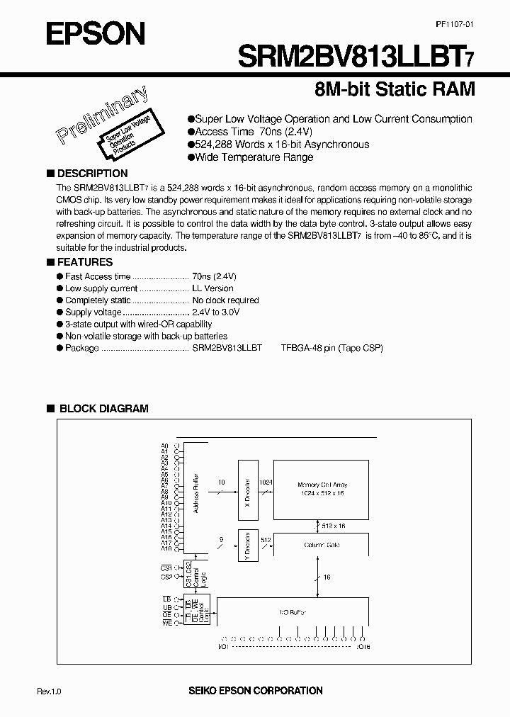 SRM2BV813LLBT_3907237.PDF Datasheet