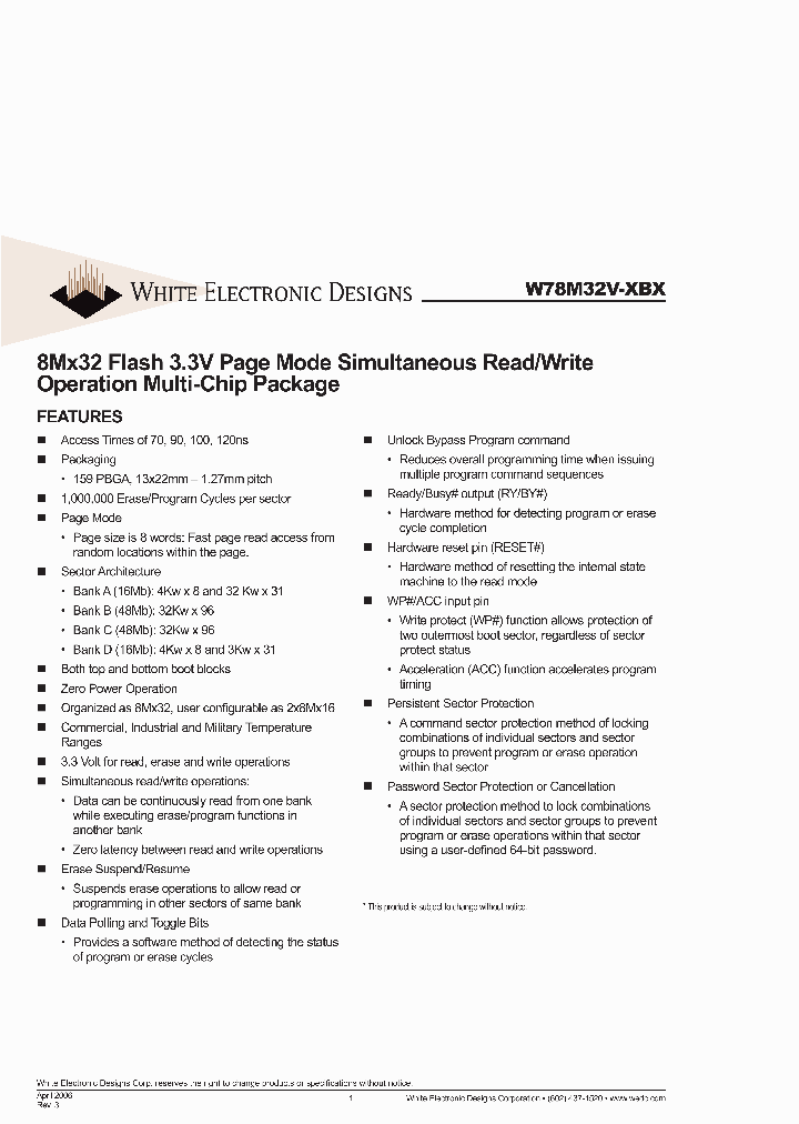 W78M32V-XBX_3907596.PDF Datasheet