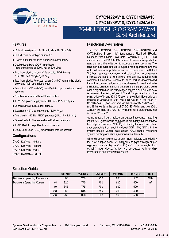 CY7C1423AV18-300BZI_3954916.PDF Datasheet