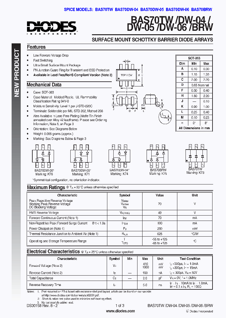 BAS70DW-05-7_3996860.PDF Datasheet