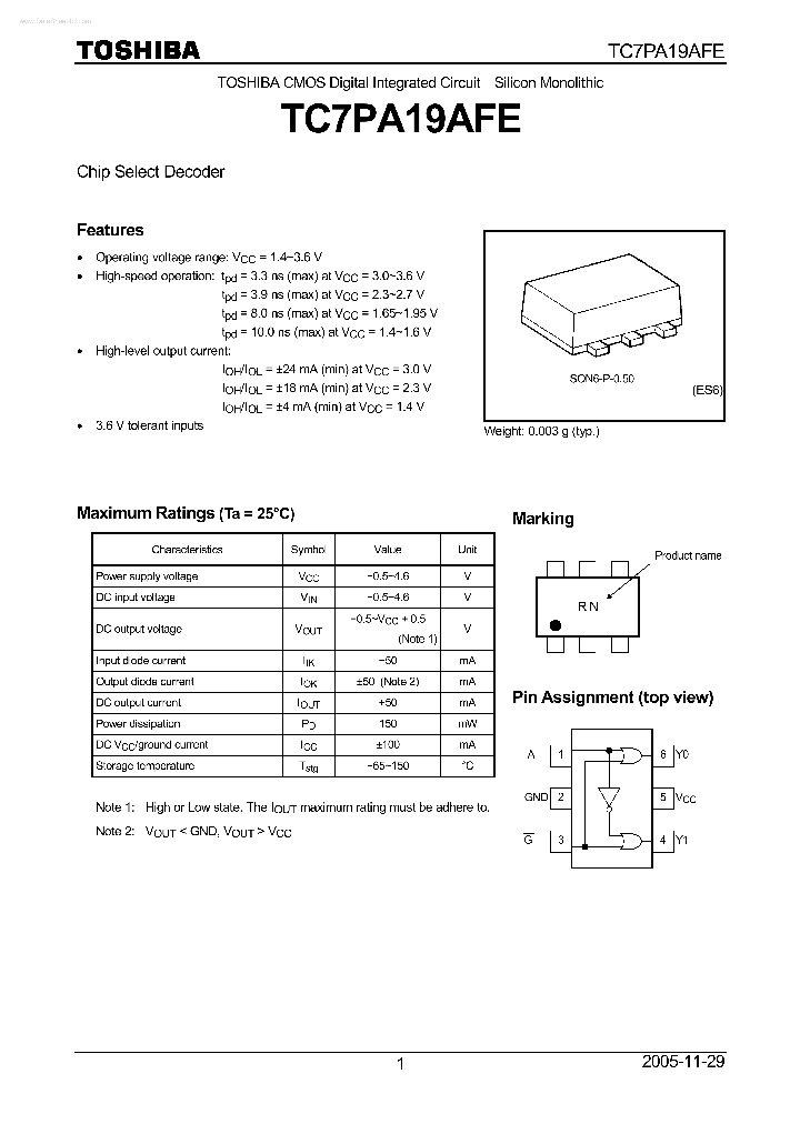 TC7PA19AFE_4234312.PDF Datasheet