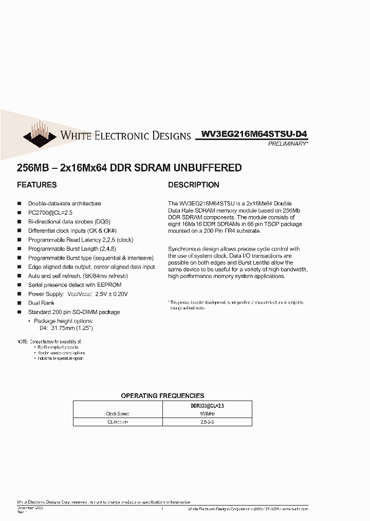 WV3EG216M64STSU335D4NG_4107138.PDF Datasheet