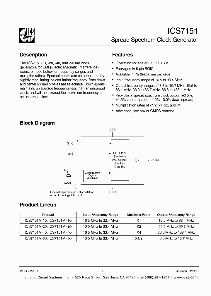 ICS7151M-40T_4167672.PDF Datasheet