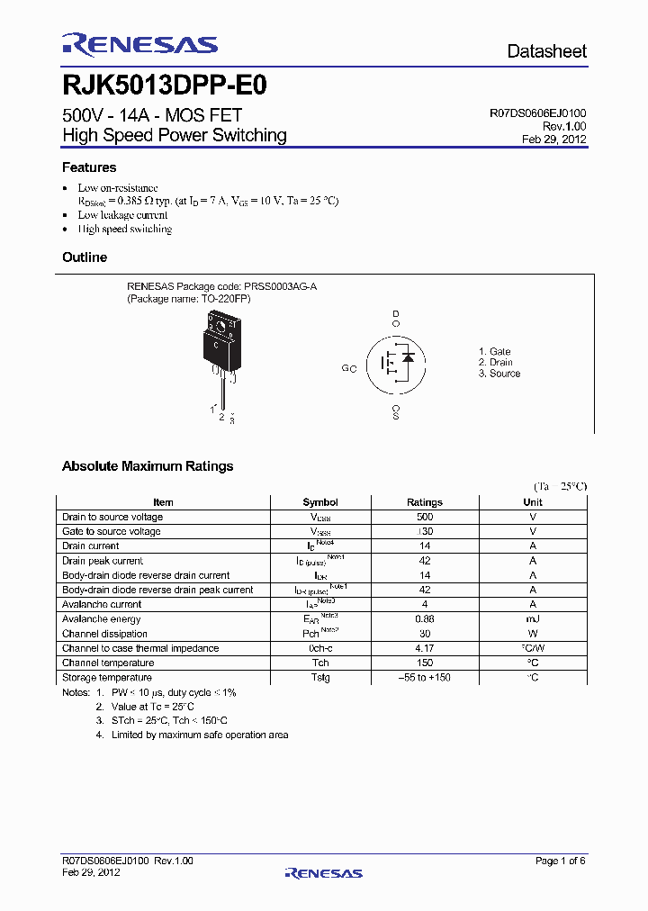 RJK5013DPP-E0_4244009.PDF Datasheet