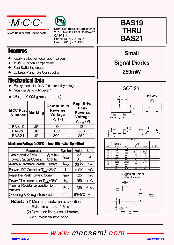 BAS20-TP_4203372.PDF Datasheet