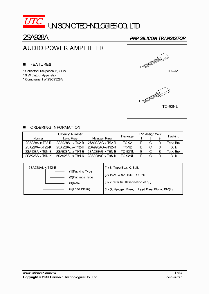 2SA928A-X-T92-B_4257953.PDF Datasheet