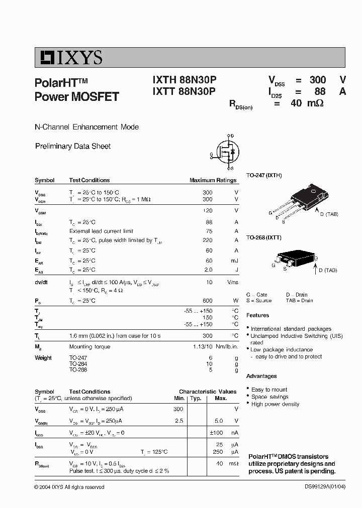 IXTT88N30P_4245620.PDF Datasheet