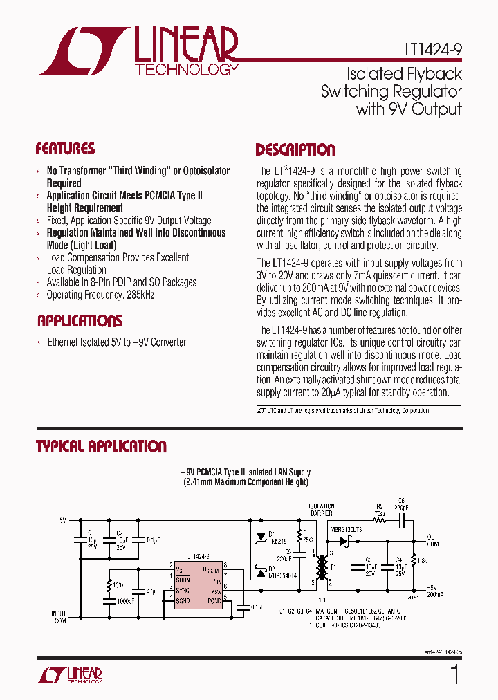LT1424CN8-9PBF_4300233.PDF Datasheet
