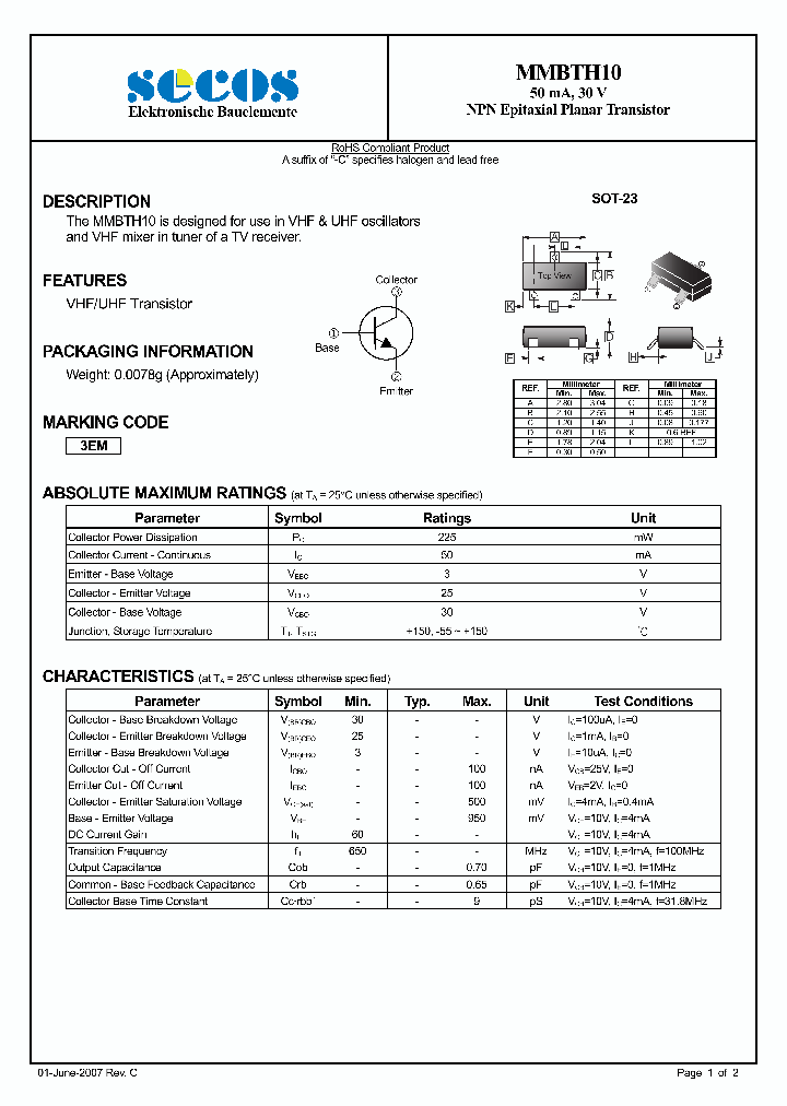 MMBTH10_4371225.PDF Datasheet