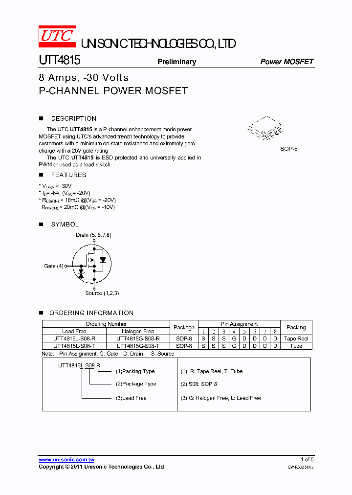 UTT4815L-S08-R_4381499.PDF Datasheet