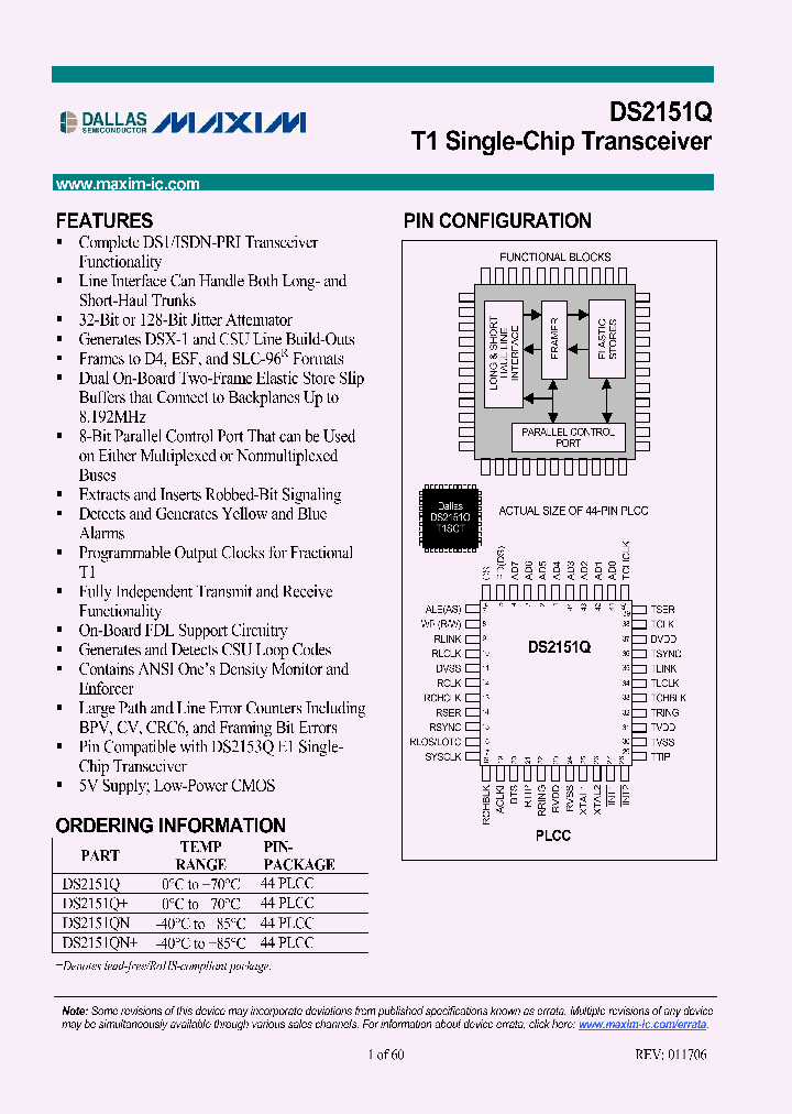 DS2151QBX2TAMPR_4384558.PDF Datasheet