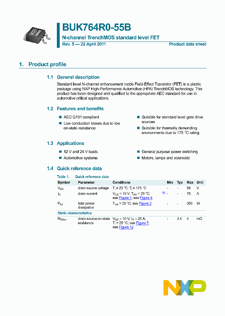 BUK764R0-55B_4387038.PDF Datasheet