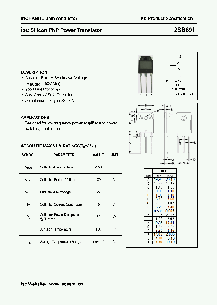 2SB691_4410365.PDF Datasheet