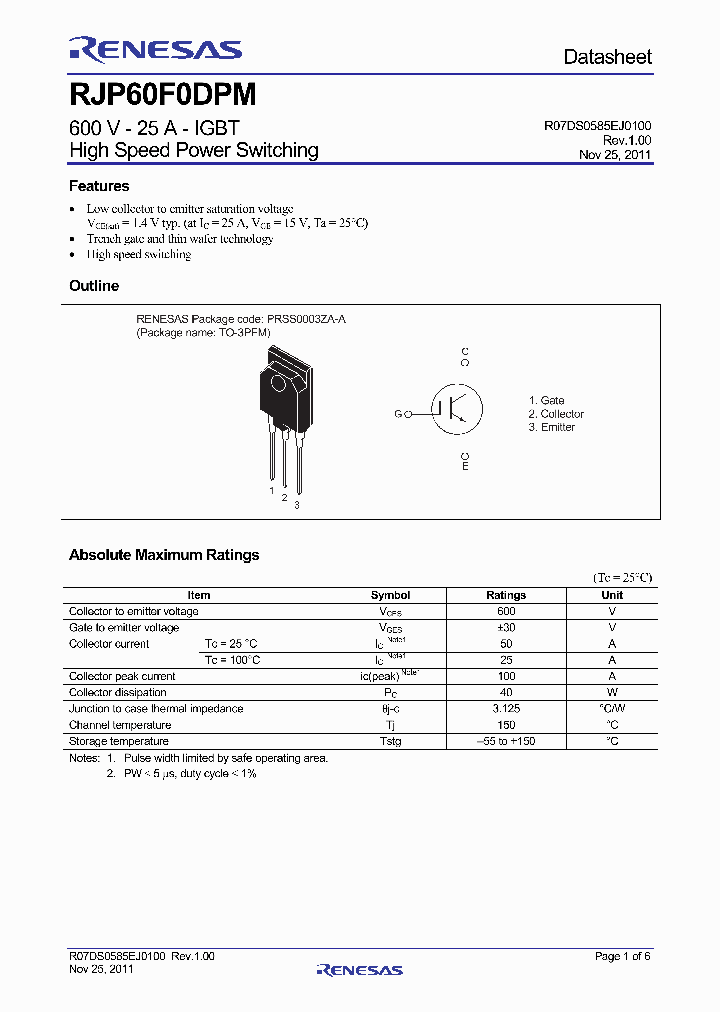 RJP60F0DPM_4421375.PDF Datasheet