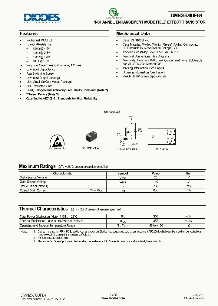 DMN26D0UFB4_4454311.PDF Datasheet