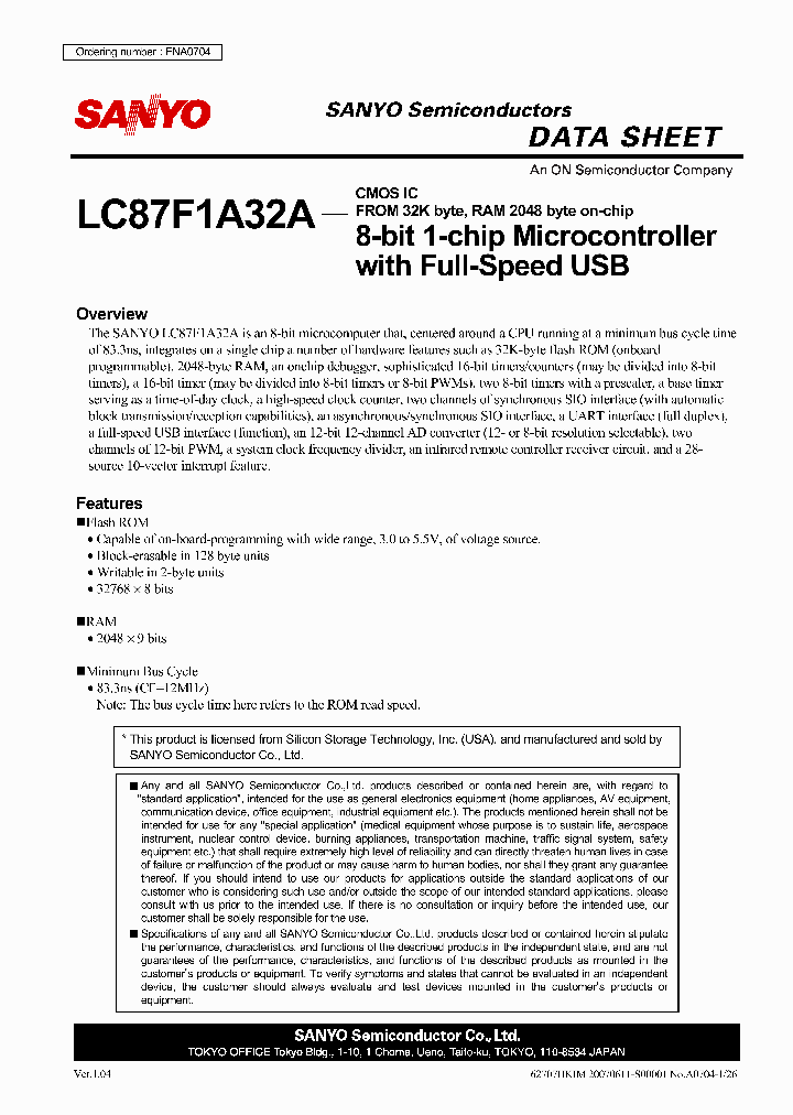 LC87F1A32A09_4469109.PDF Datasheet
