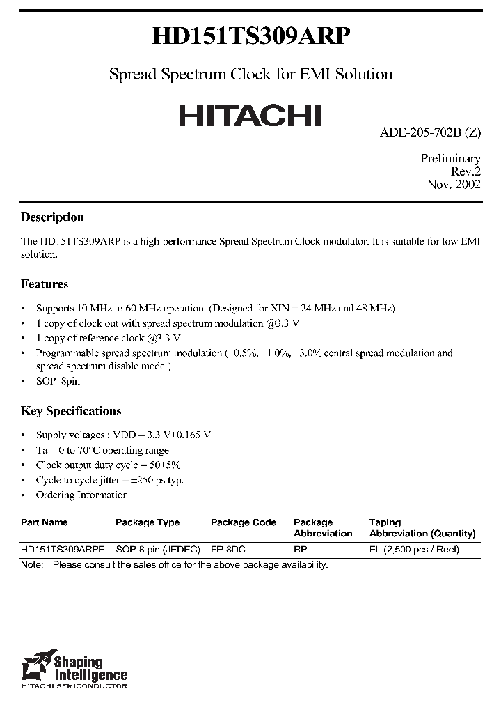 HD151TS309ARP_4486291.PDF Datasheet