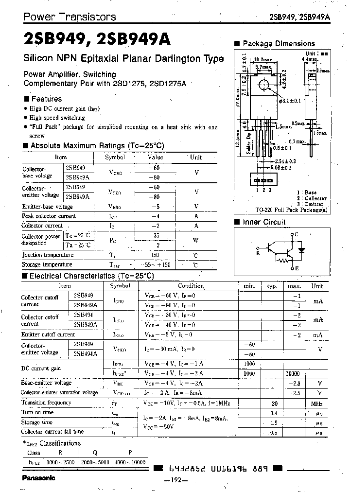 2SB949P_4499928.PDF Datasheet