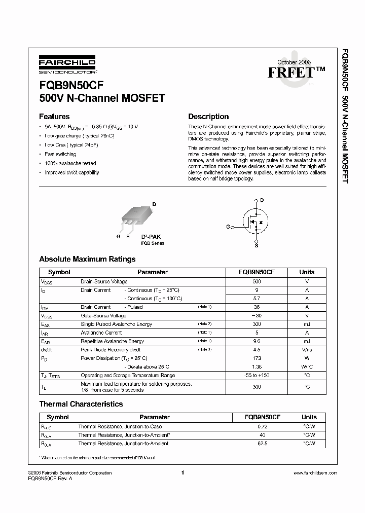 FQB9N50CFTM_4500168.PDF Datasheet