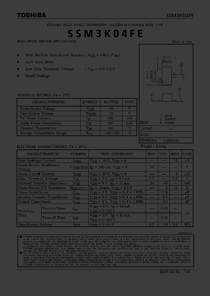 SSM3K04FE_4520499.PDF Datasheet