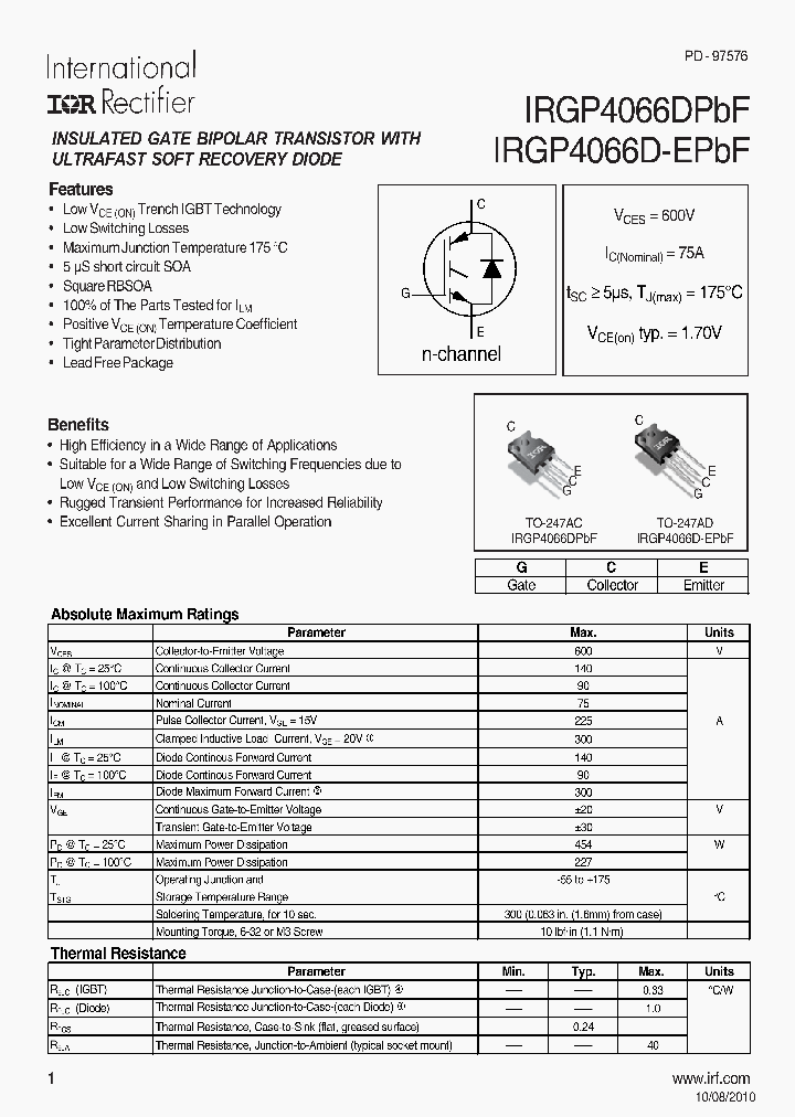 IRGP4066D-EPBF_4522723.PDF Datasheet