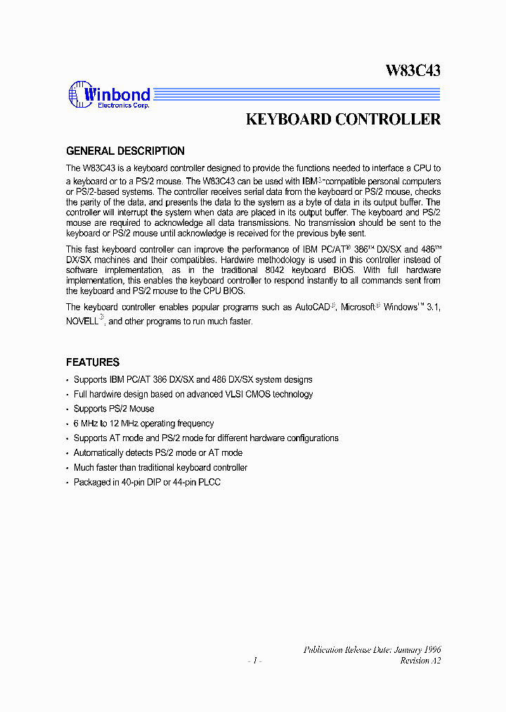 W83C43_4546761.PDF Datasheet