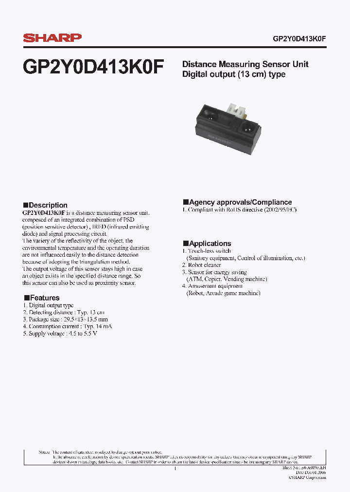 GP2Y0D413K0F_4548640.PDF Datasheet