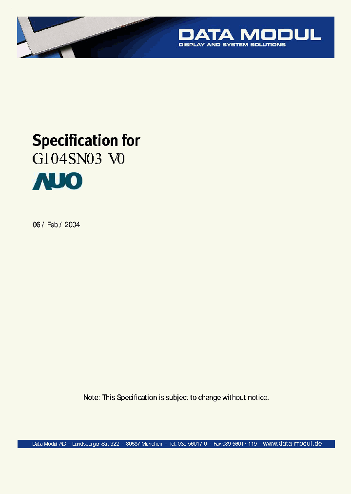 G104SN03-V0_4562732.PDF Datasheet
