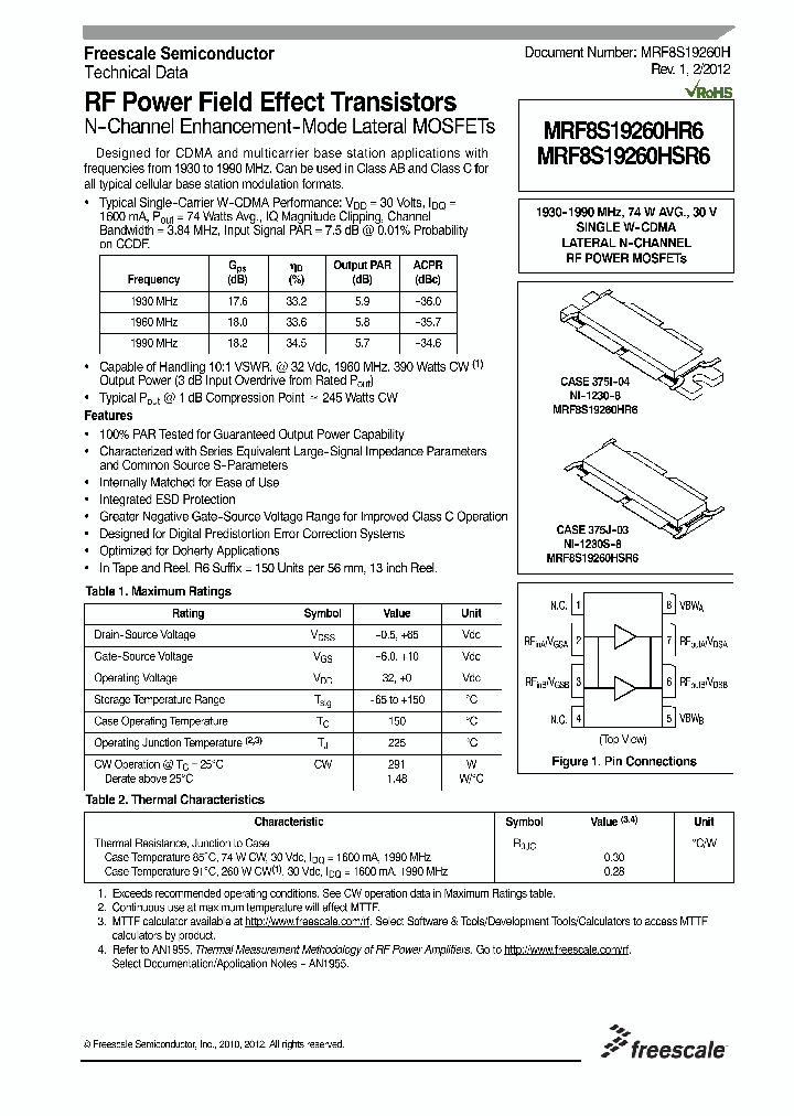 MRF8S19260HR6_4564634.PDF Datasheet