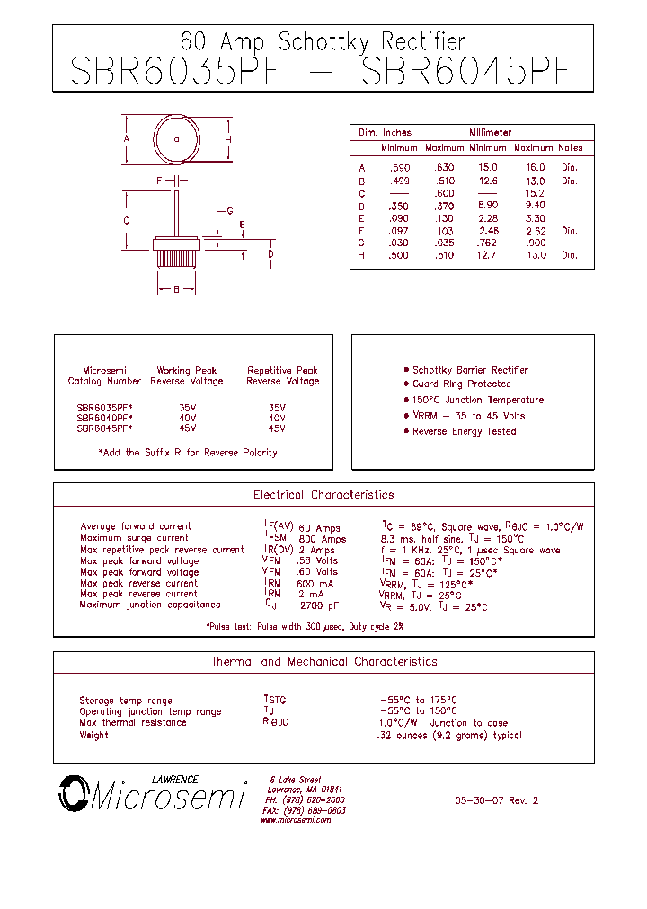 SBR6040PFR_4570017.PDF Datasheet