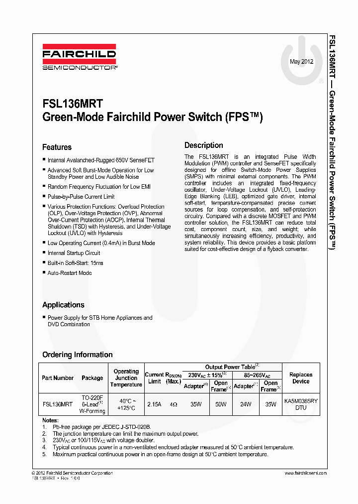 FSL136MRT_4593622.PDF Datasheet