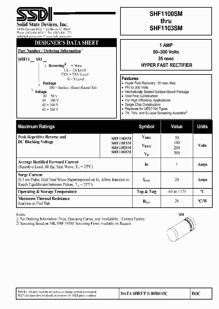 SHF1100SM1_4609995.PDF Datasheet