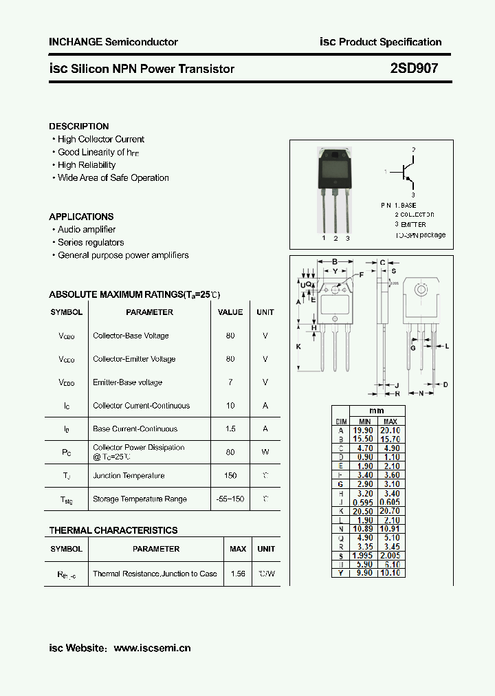 2SD907_4623380.PDF Datasheet