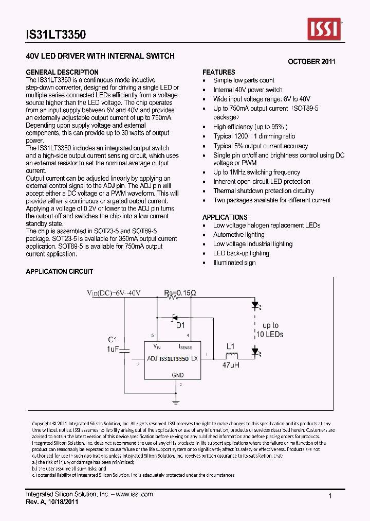 IS31LT3350_4638183.PDF Datasheet