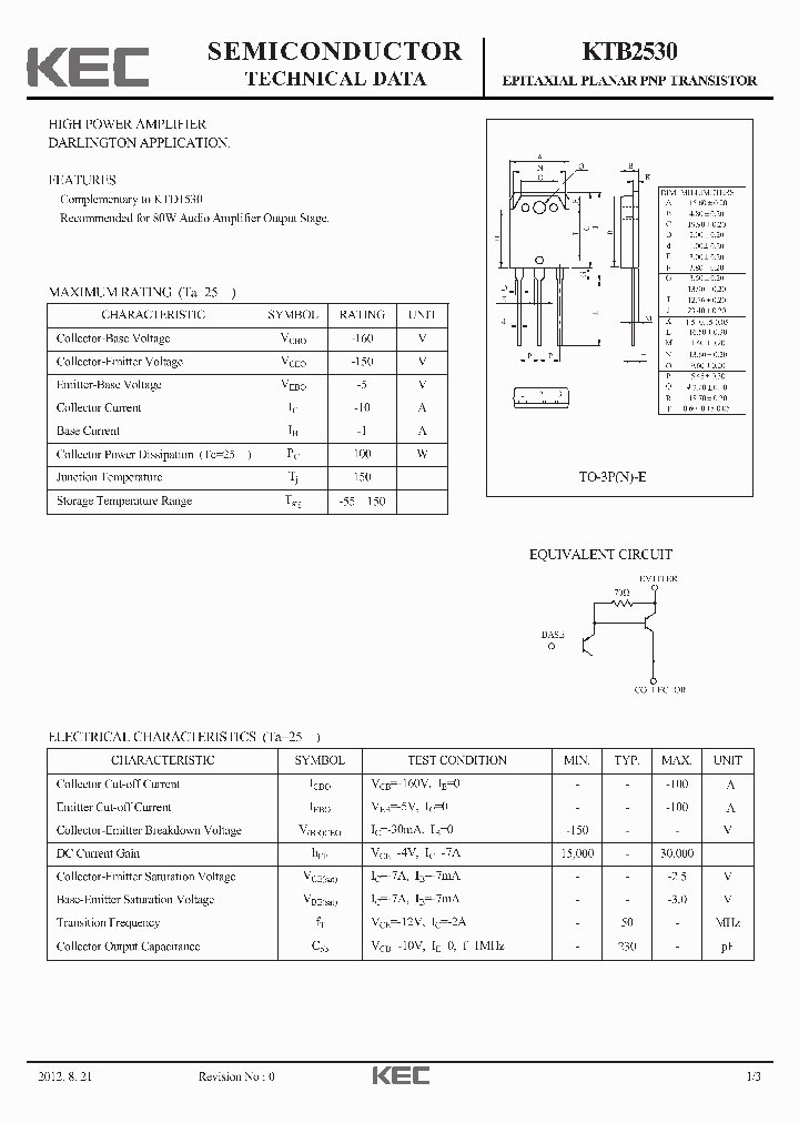 KTB2530_4650199.PDF Datasheet
