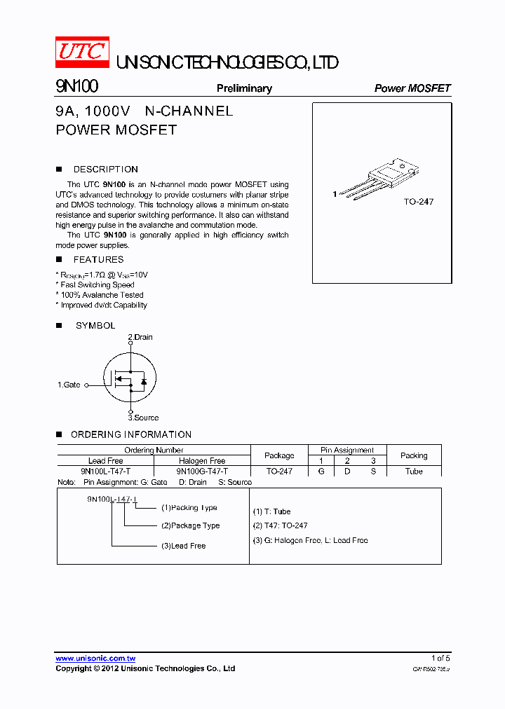 9N100L-T47-T_4652933.PDF Datasheet